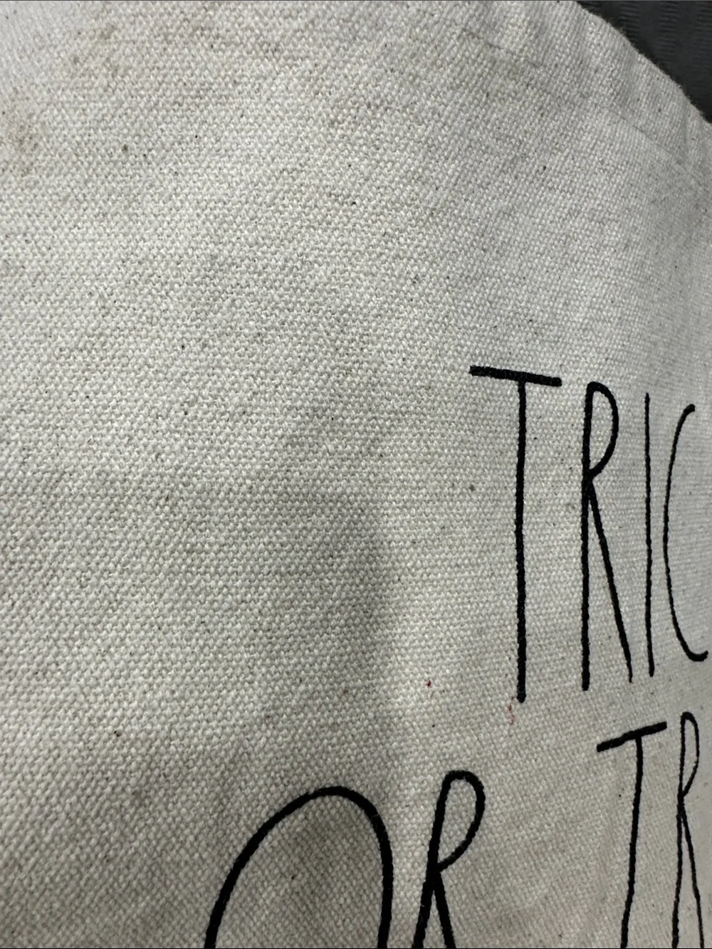 Rae Dunn TRICK OR TREAT Halloween Canvas Tote Bag Basket